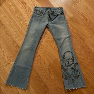 Allen B original painted skull jeans. Size 28